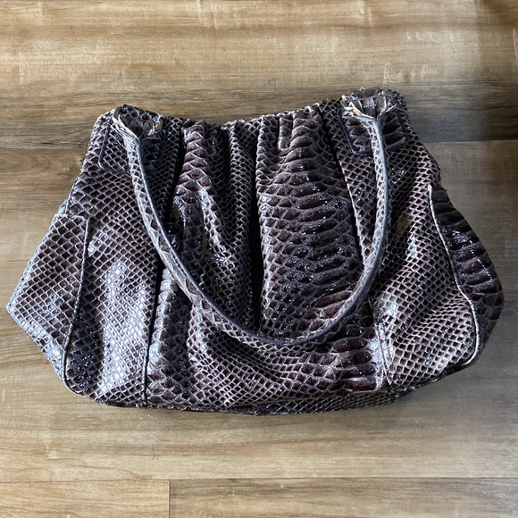 $1 Brown Snake Print Women's Bag - Picture 2 of 5